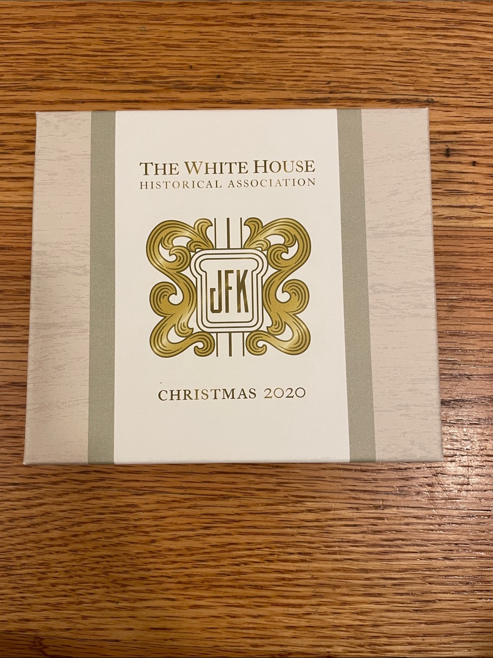 JFK Gold and Cream Christmas Ornament - 2020